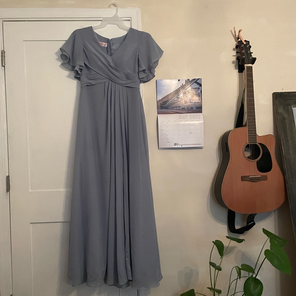 JJ’s House Dusty Blue Bridesmaid Dress size 8